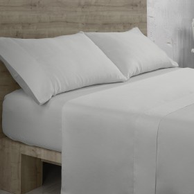 Bajera ajustable de algodón orgánico color perla escena de cama