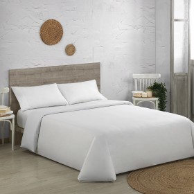 Funda nórdica 300 hilos color blanco escena de cama